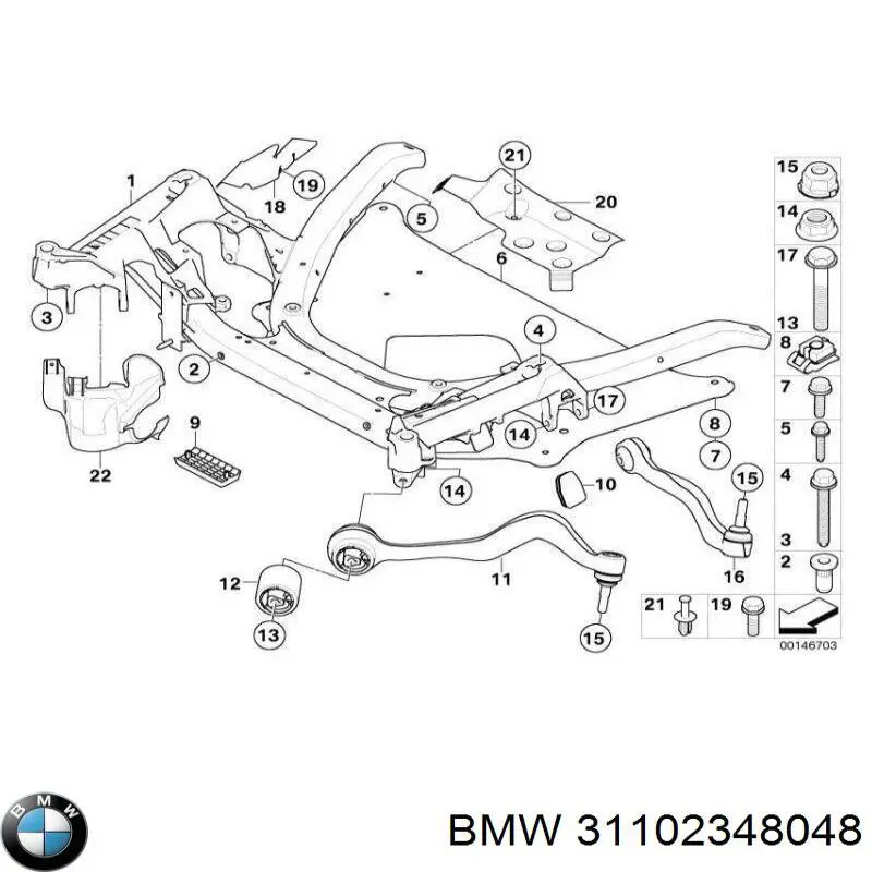 31102348048 BMW Важіль передньої підвіски нижній, правий