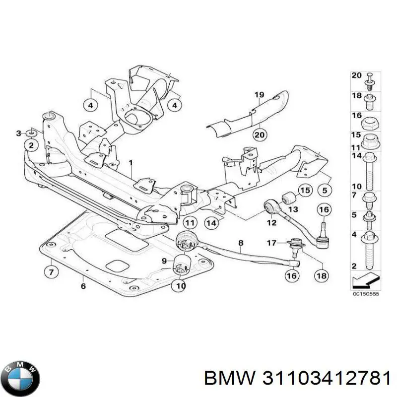 Купити 31103412781 BMW Сайлентблок передньої підвіски