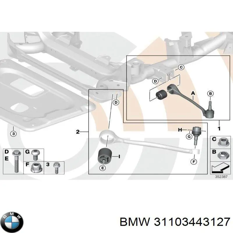 31103443127 BMW Поперечний важіль