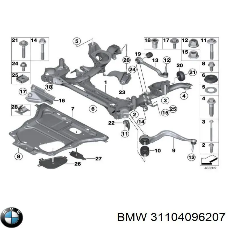 Балка передньої підвіски, підрамник 31106872124 BMW