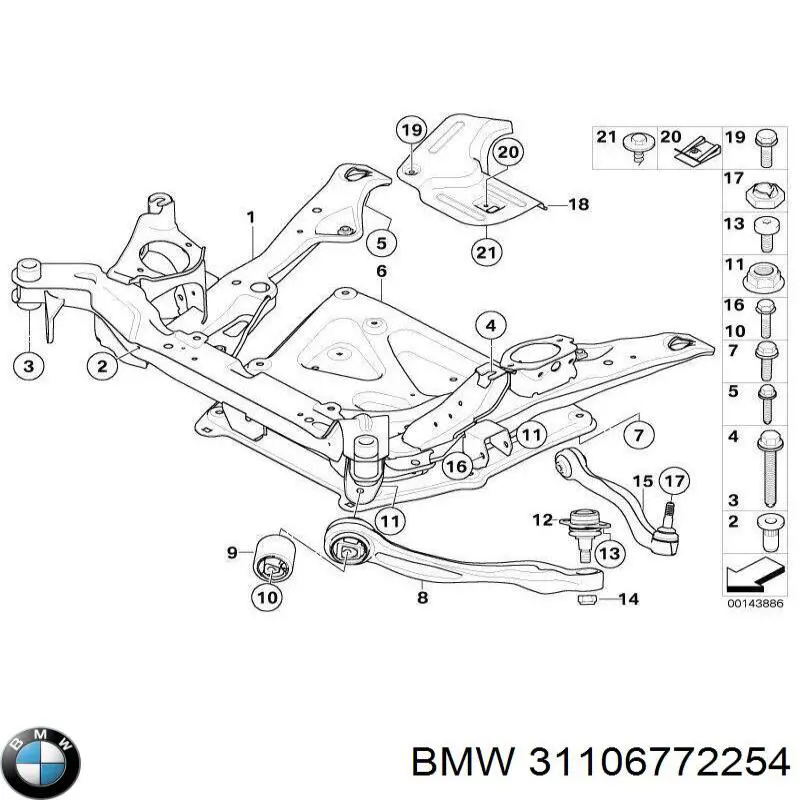 Підрамник передньої підвіски BMW 31106777362 ціна, від 202.78 USD
