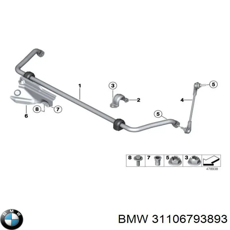 Підшипник маточини задньої 31106793893 BMW