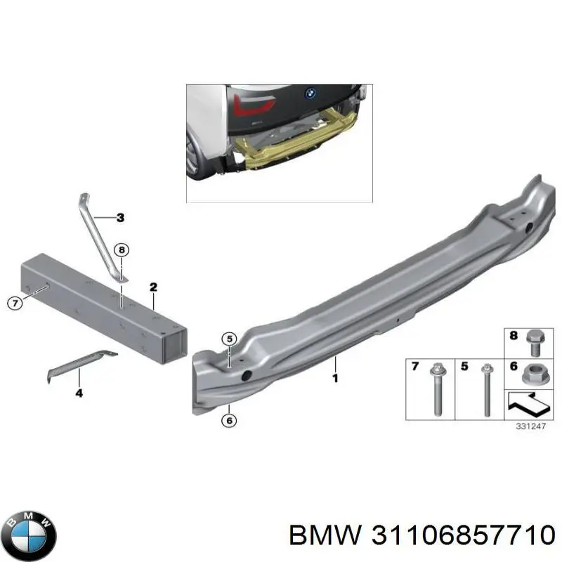 Підрамник передньої підвіски BMW 31106857710 ціна, від 570.11 USD