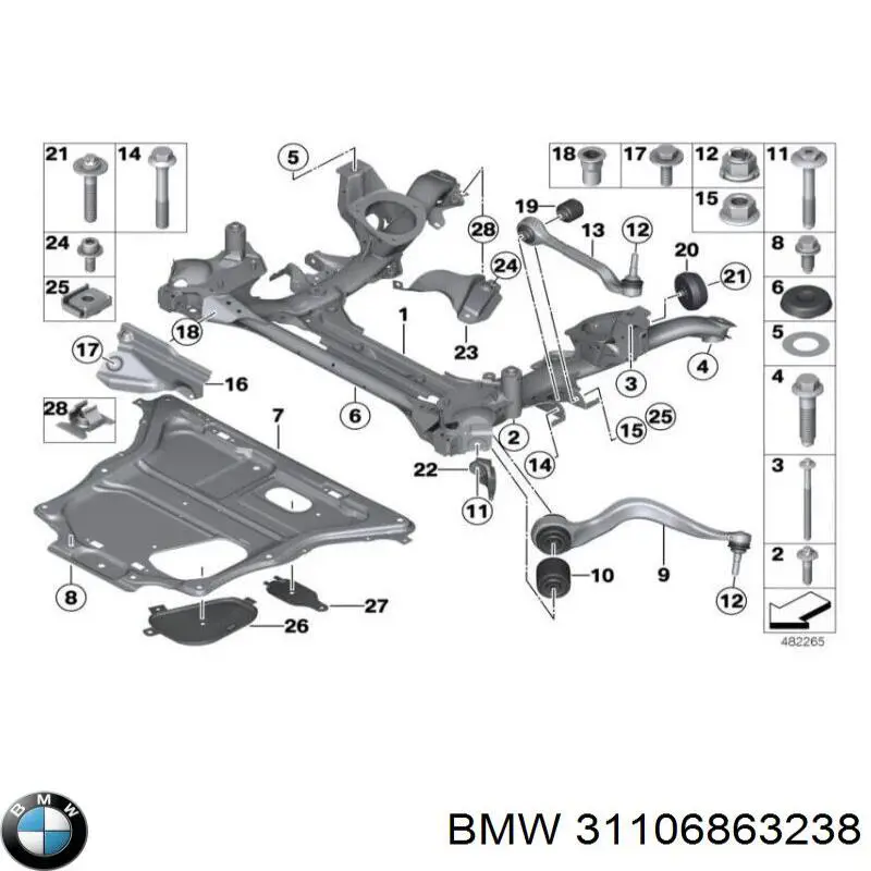 Болт важеля передньої підвіски на BMW 3 (F30, F80)