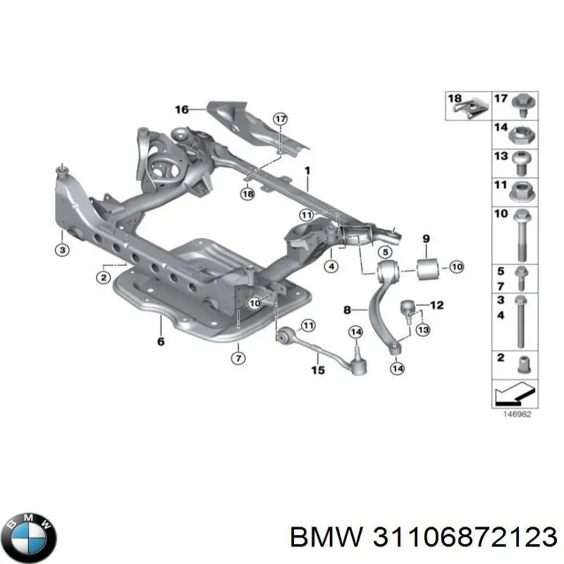 31106872123 BMW Передня балка