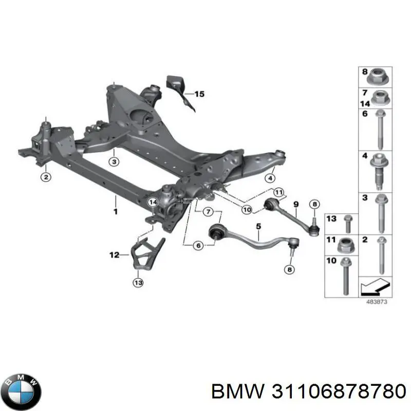 31106878780 BMW Підсилювач переднього підрамника