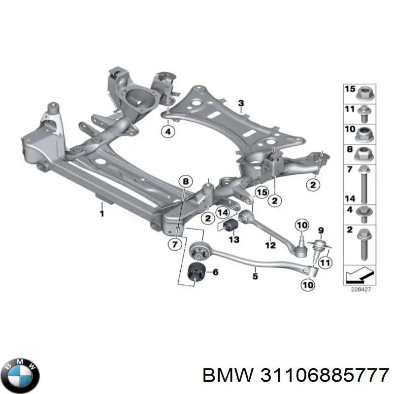 Купити 31106795930 BMW Болт переднього важеля