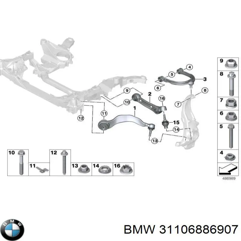 Важіль передній лівий BMW 31106886907 ціна, від 145.39 USD