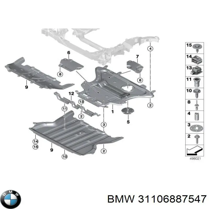 6887547 BMW Захист піддона двигуна