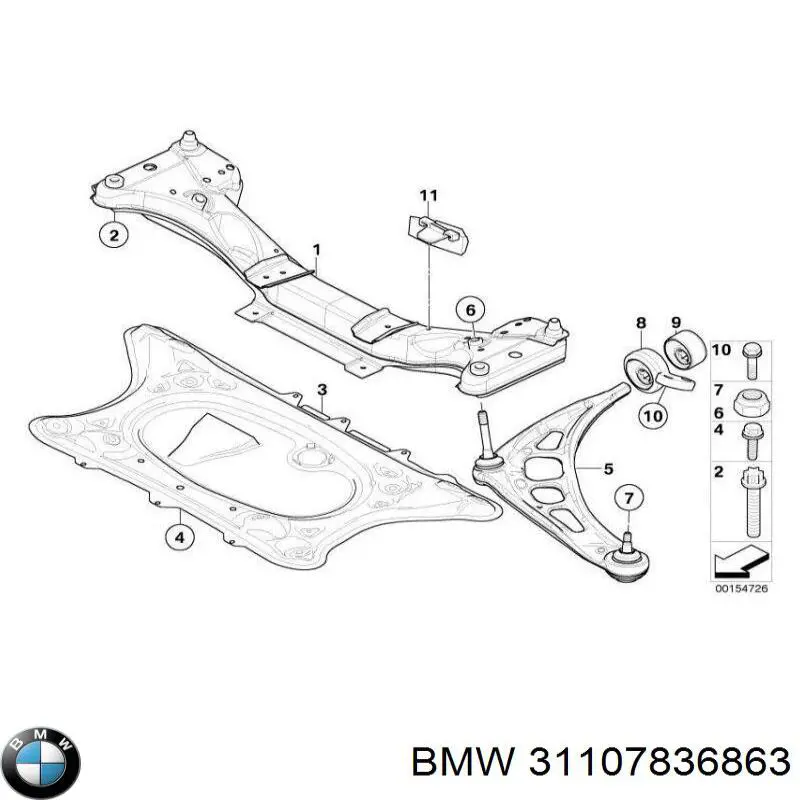 31107836863 BMW Сайлентблок переднього нижнього важеля