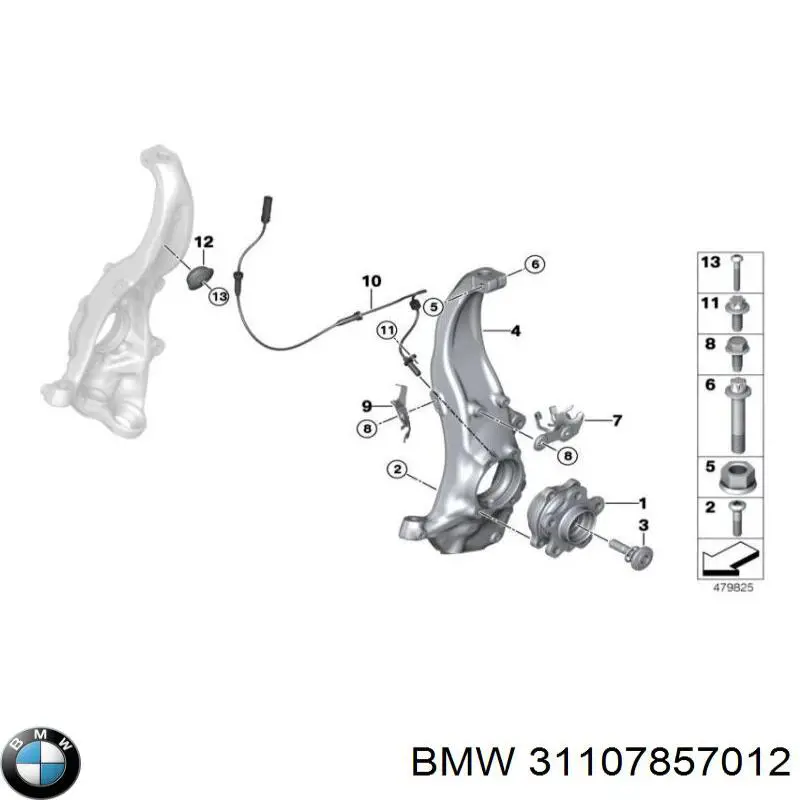 31107857012 BMW Цапфа - поворотний кулак передній, правий