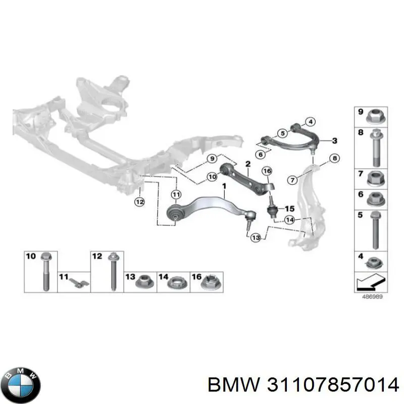 31107857014 BMW Важіль передньої підвіски нижній, правий