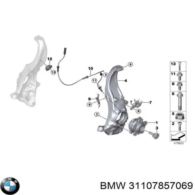 31107857069 BMW Маточина (передня)