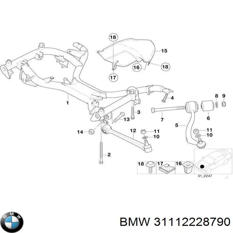 31112228790 BMW Передня балка