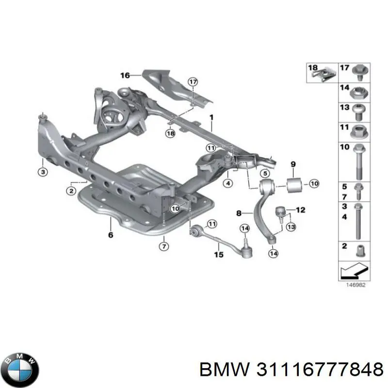 Купити 31116768812 BMW Підрамник передній