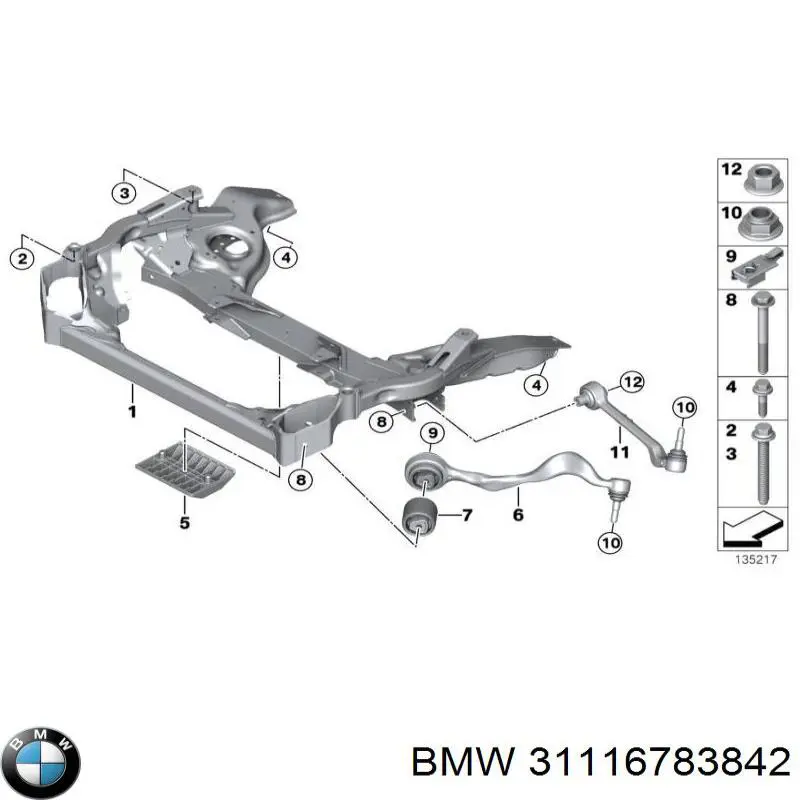 31116785640 BMW Передня балка