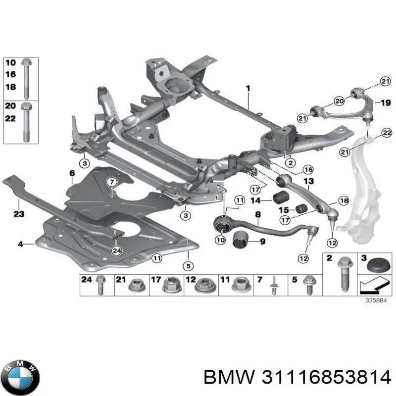 31116853814 BMW Захист двигуна передній