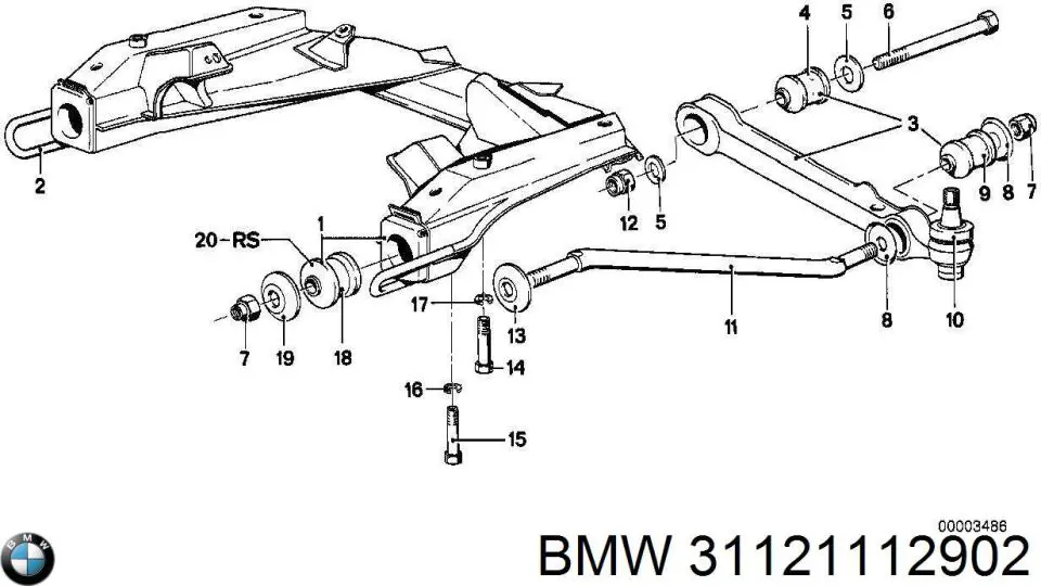 Сайлентблок нижнього важеля передньої підвіски BMW 31121112902 ціна, від 19.27 USD