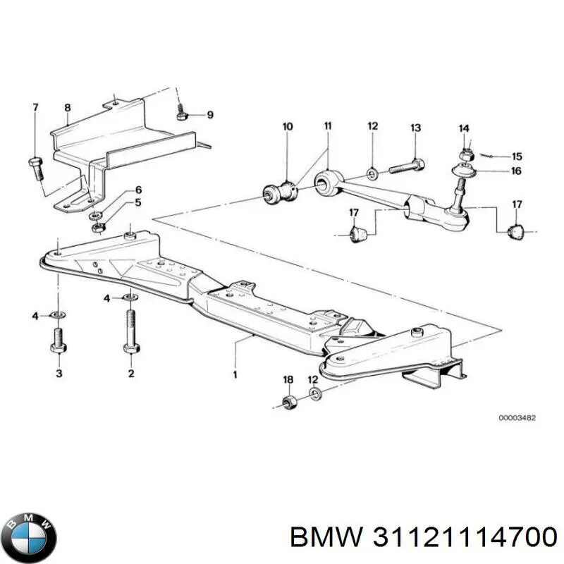 31121114700 BMW Балансир підвіски задній лівий