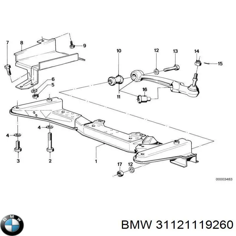 Сайлентблок нижнего переднего рычага  BMW 31121119260