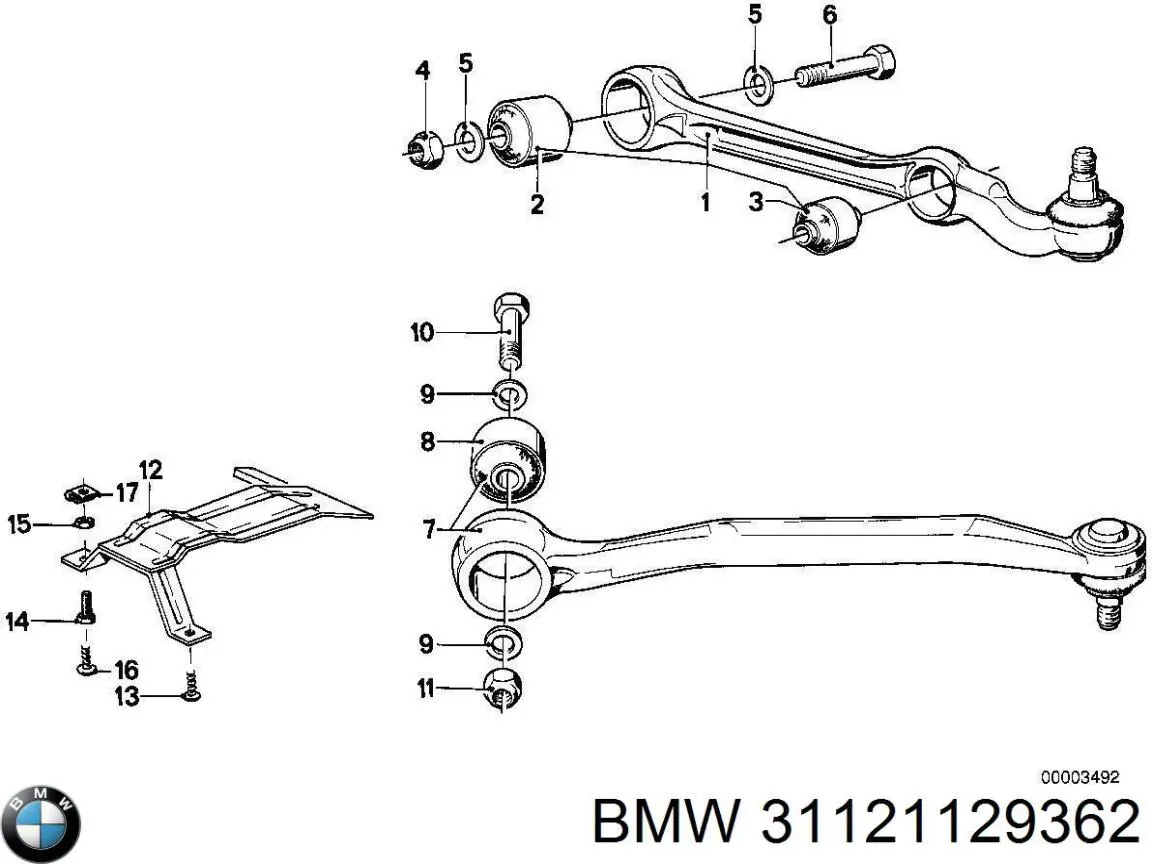 Купити 31121129362 BMW Лівий важіль передній нижній підвіски