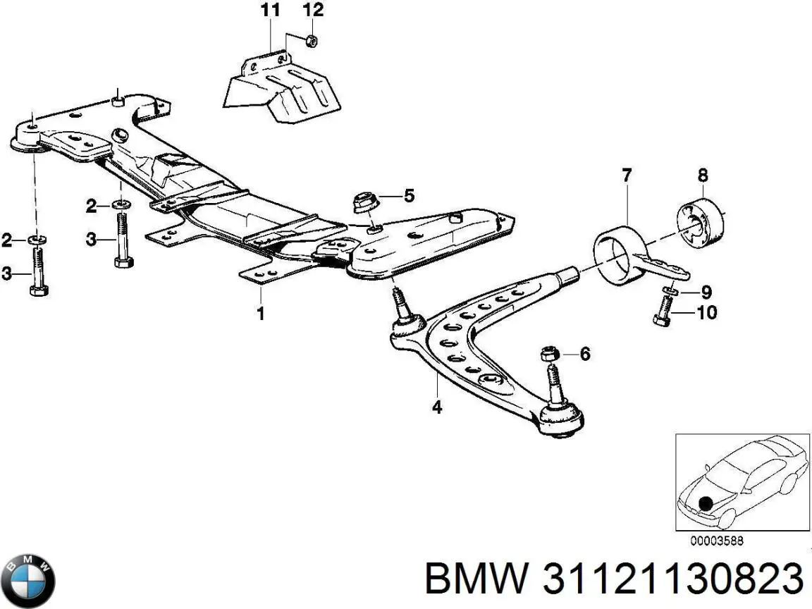 Важіль передній лівий BMW 31121130823 ціна, від 28.79 USD