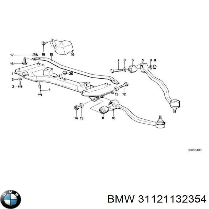 Важіль передньої підвіски нижній, правий BMW 31121132354 ціна, від 45.62 USD