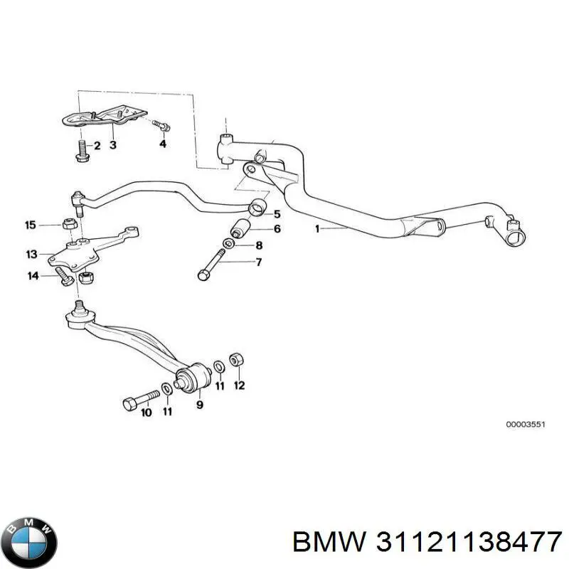 Купити 31121138477 BMW Лівий важіль передній нижній підвіски