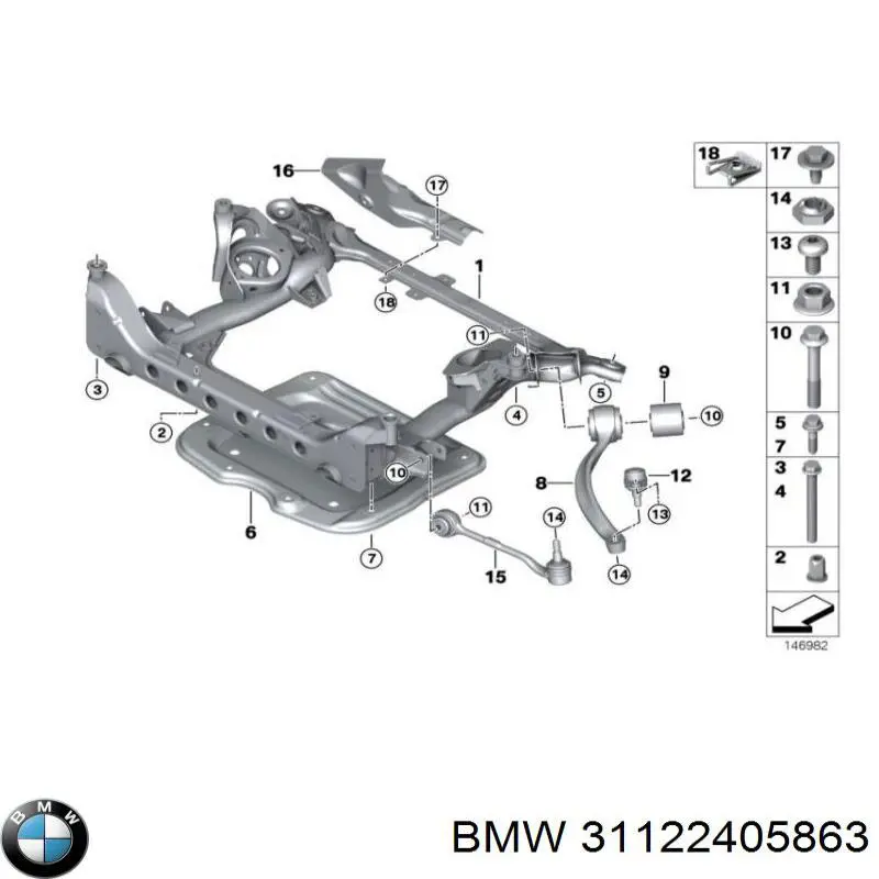 31122405863 BMW важіль передньої підвіски нижній, лівий/правий