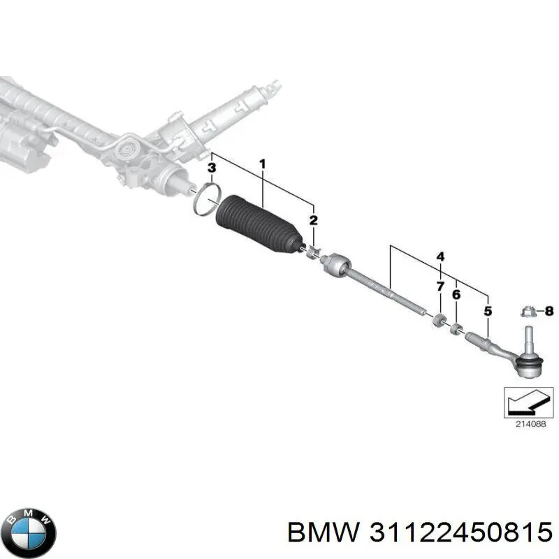 Важіль передньої підвіски нижній, лівий 31122450815 BMW