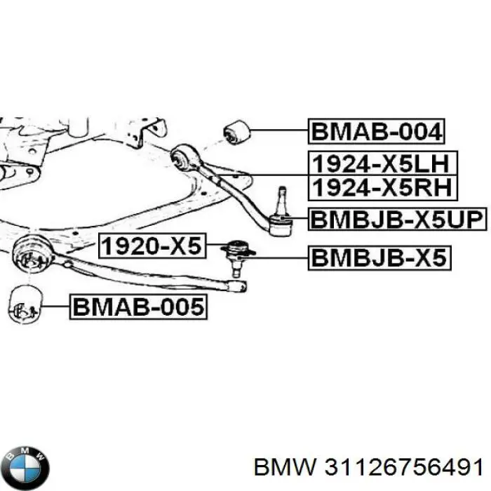 Кульова опора, нижня BMW 31126756491 ціна, від 12.81 USD
