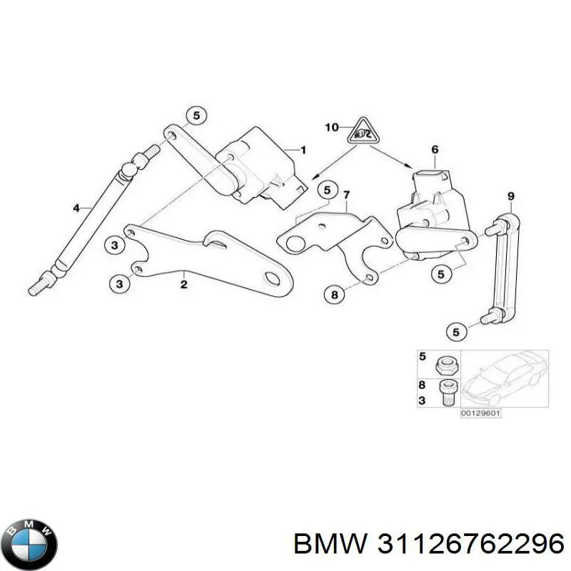 31126762296 BMW тяга датчика рівня положення кузова, передня