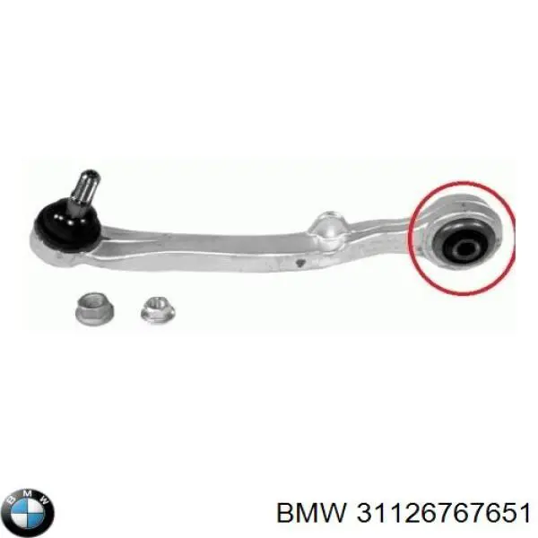 Сайлентблок переднього нижнього важеля 31126767651 BMW