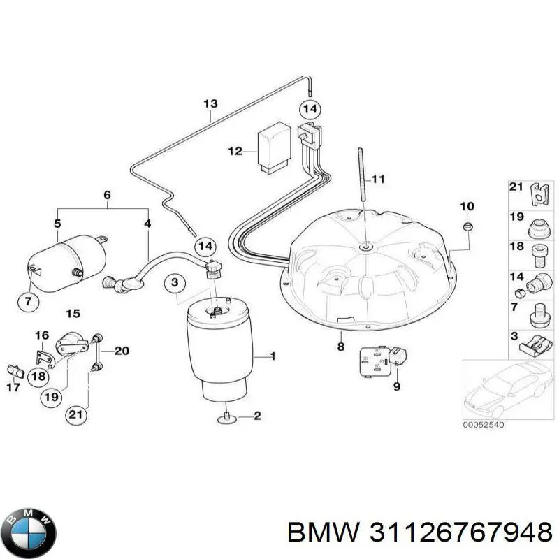 Кронштейн датчика рівня кузова BMW 31126767948 ціна, від 9.50 USD