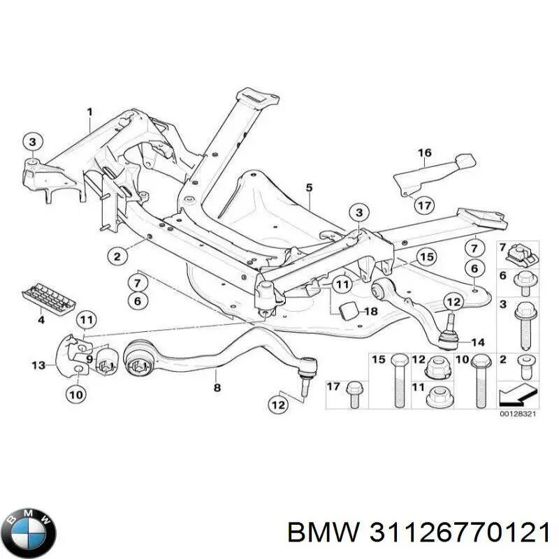 Важіль передній лівий BMW 31126770121 ціна, від 39.34 USD