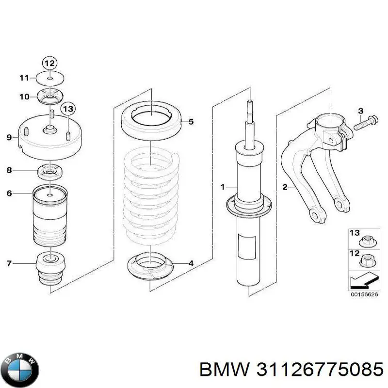 Вилка нижня амортизатора переднього, ліва на BMW X6 (E71)