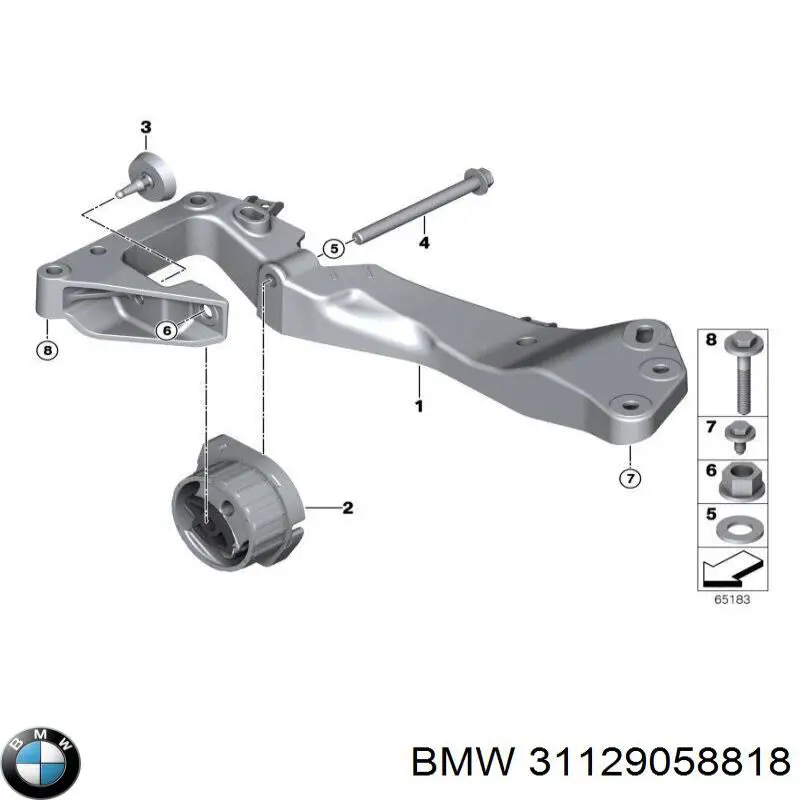 31129058818 BMW сайлентблок переднього верхнього важеля