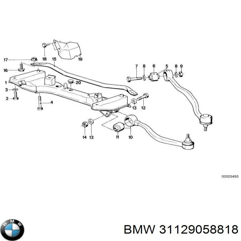 Сайлентблок переднього верхнього важеля BMW 31129058818 ціна, від 15.20 USD