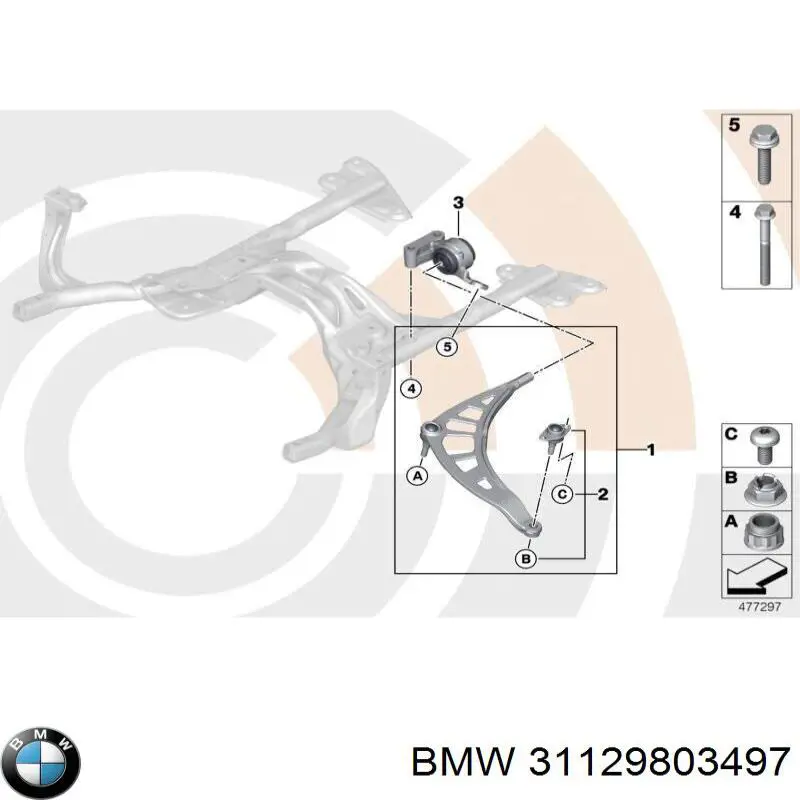 Сайлентблок нижнего переднего рычага  BMW 31129803497