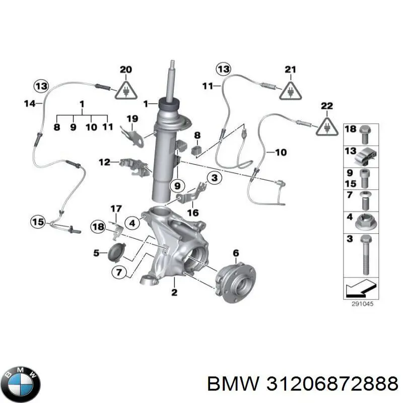 Маточина переднього колеса BMW 31206872888