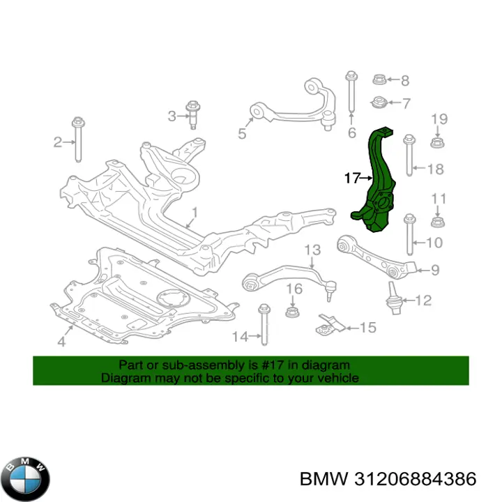 Вісь передня і поворотні кулаки BMW 31206884386 ціна, від 215.31 USD
