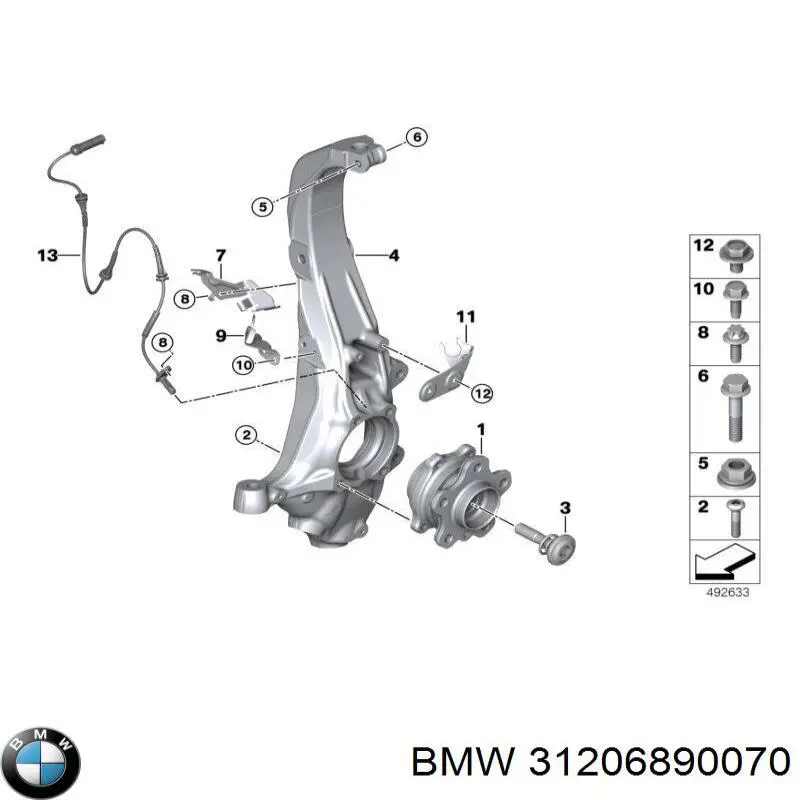 Маточина колеса передня BMW 31206864571 ціна, від 115.57 USD