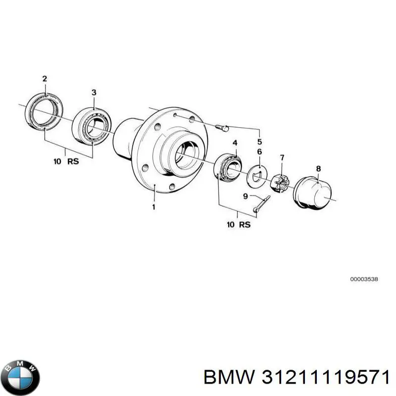 31211119571 BMW підшипник маточини передньої