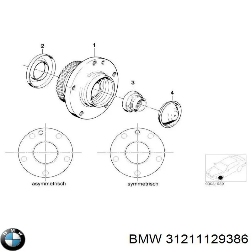 Передня маточина 31211129386 BMW