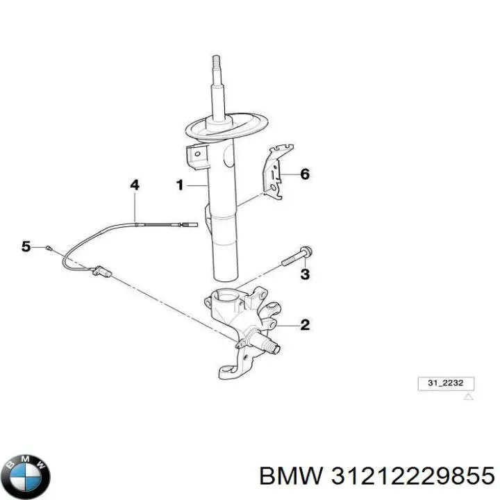 31212229855 BMW Цапфа - поворотний кулак передній, лівий