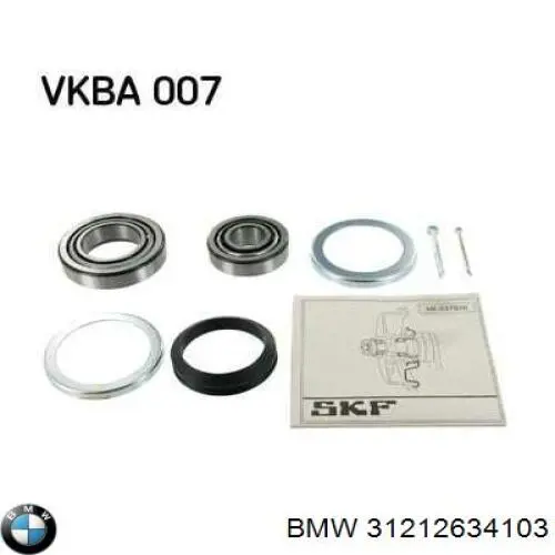 Підшипник маточини передньої, зовнішній BMW 31212634103 ціна, від 6.04 USD