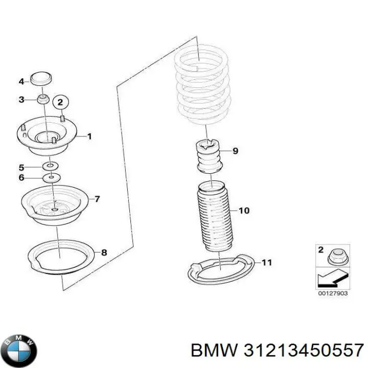 31213450557 BMW Цапфа передня ліва