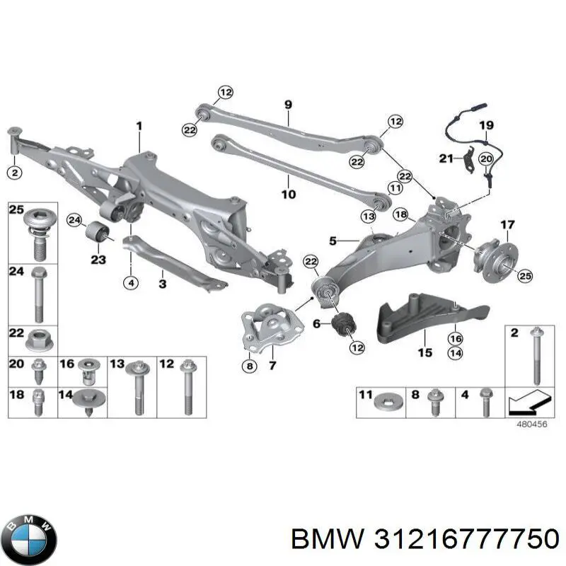 Цапфа поворотного кулака BMW 31216777750 ціна, від 110.20 USD