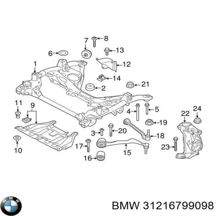 Цапфа поворотного кулака BMW 31216799098 ціна, від 233.91 USD