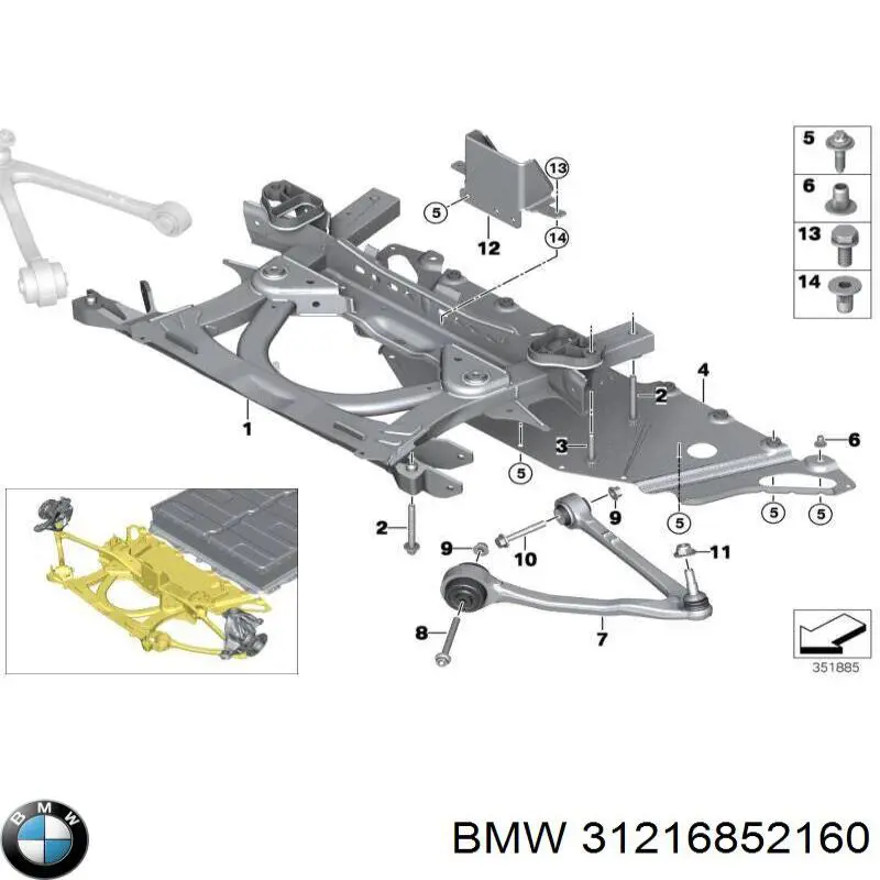 Кулак поворотний передній правий BMW 31216852160 ціна, від 151.99 USD